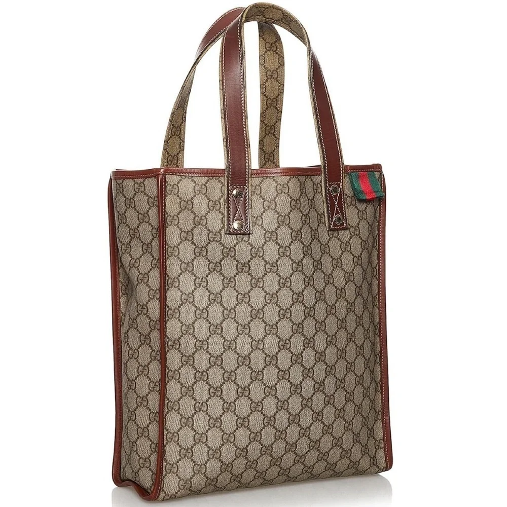 Gucci Brown GG Supreme Web Tote Bag - Picture 2 of 11